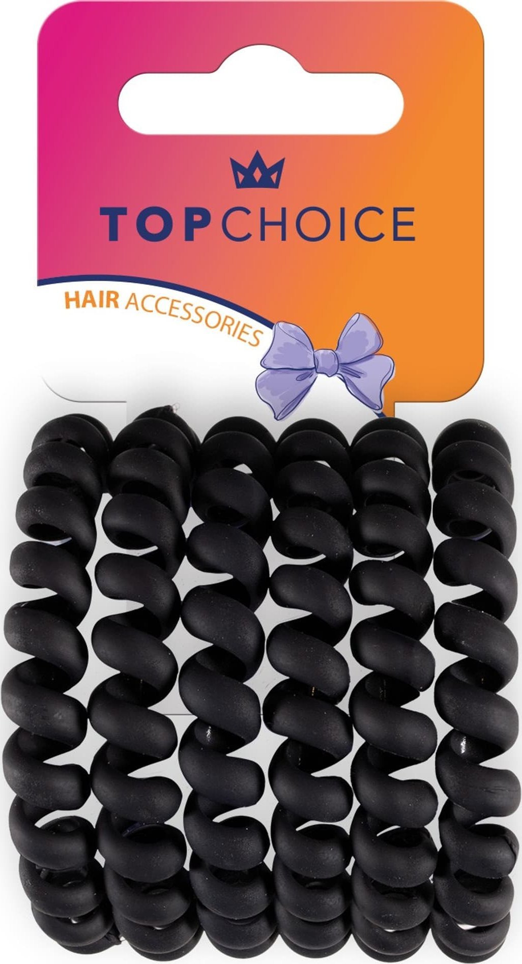 Top Choice TOP CHOICE Gumki do włosów - czarne (20001) 1 op. - 6 szt.
