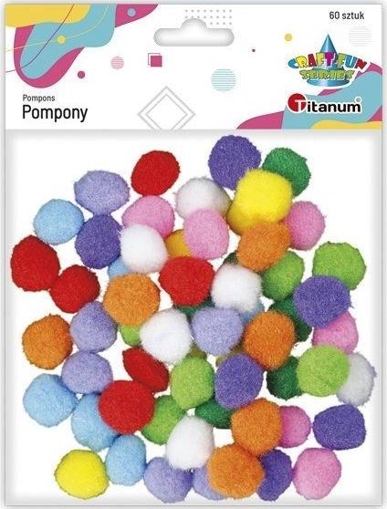 Titanum Pompony poliestrowe 20mm mix 60szt