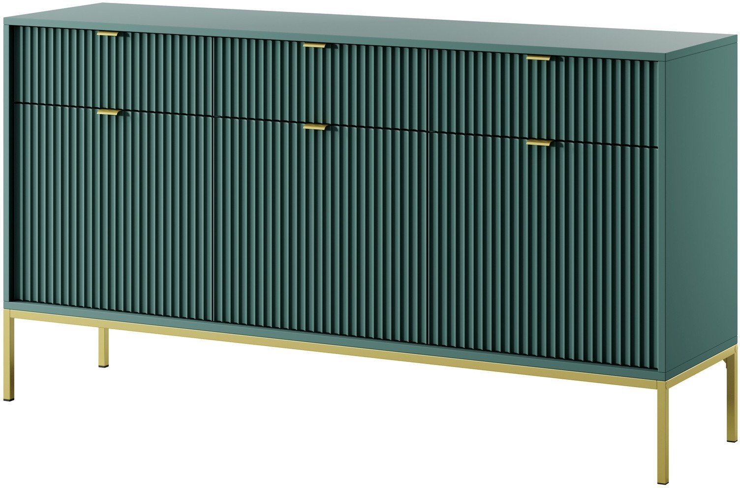 Stylowa komoda Kioto KSZ154 w kolorze zielonym i złotymi nóżkami