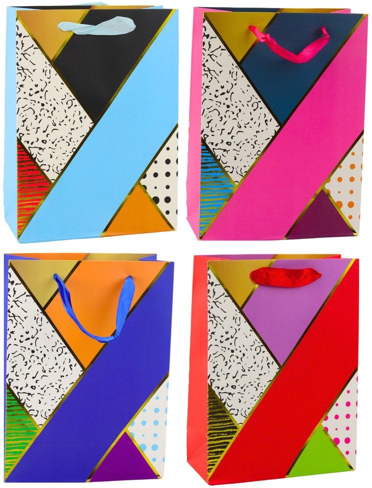 Torba Prezentowa Papierowa Wzory Geometryczne 23 x 18 x 10,5 cm