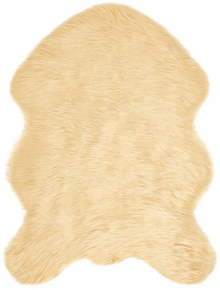 vidaXL Sztuczny biały dywan wełniany 80 x 120 cm