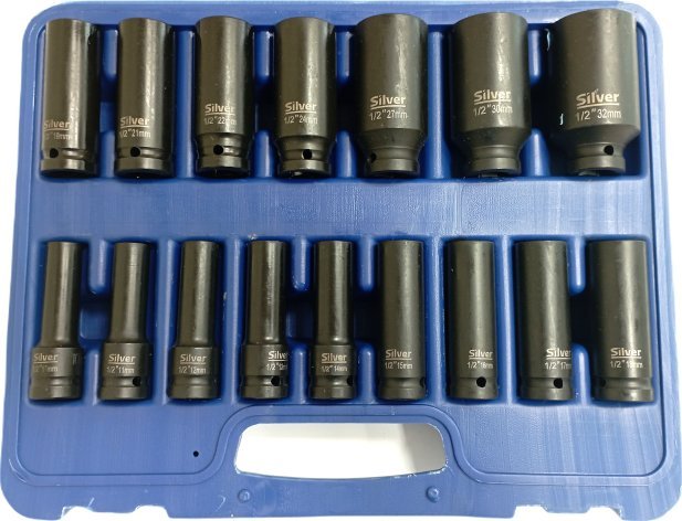Silver ZESTAW NASADEK UDAROWYCH 1/2" 16cz. /SILVER