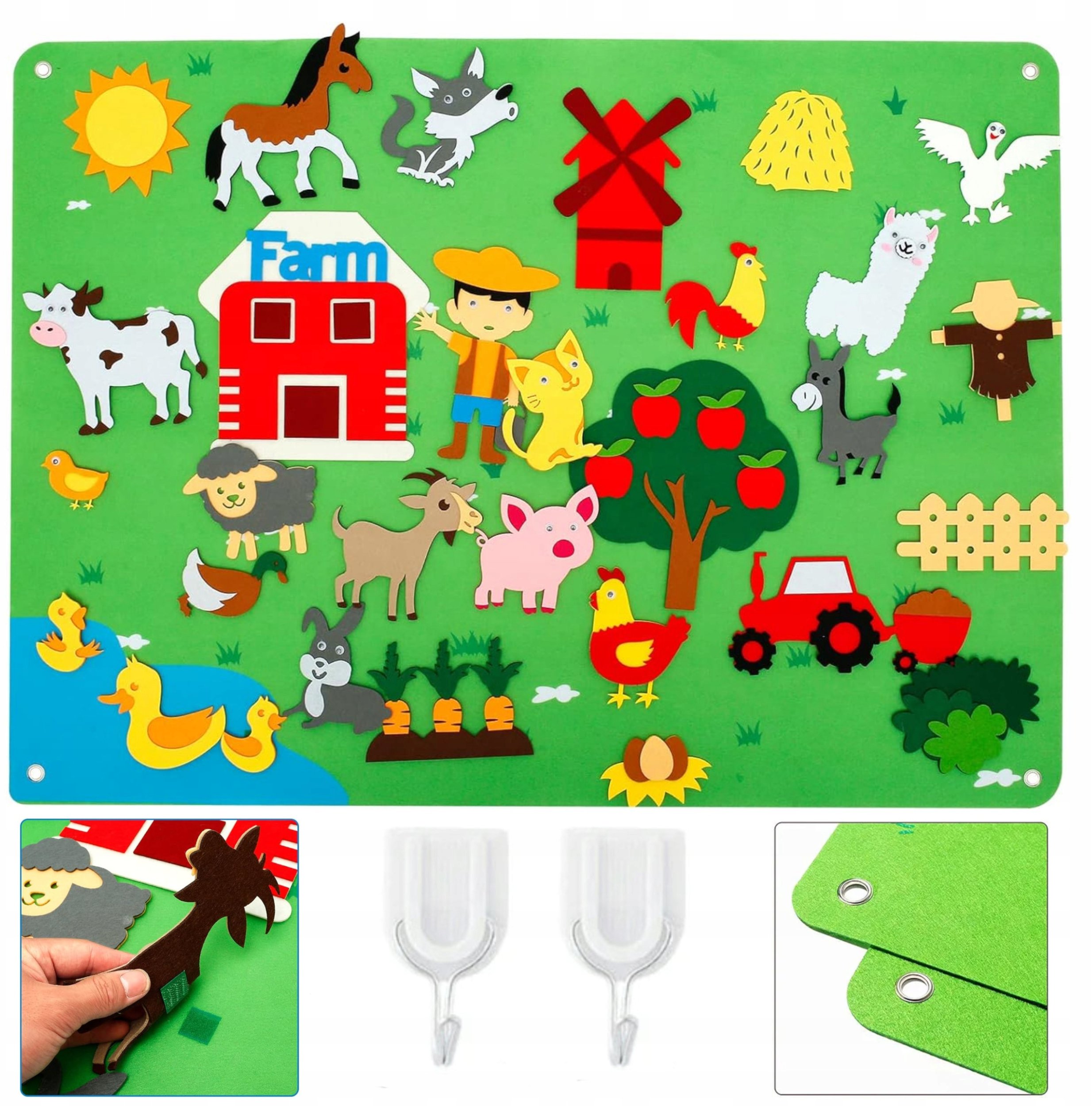 Tablica filcowa zabawka filcowa mata na rzepy farma F21