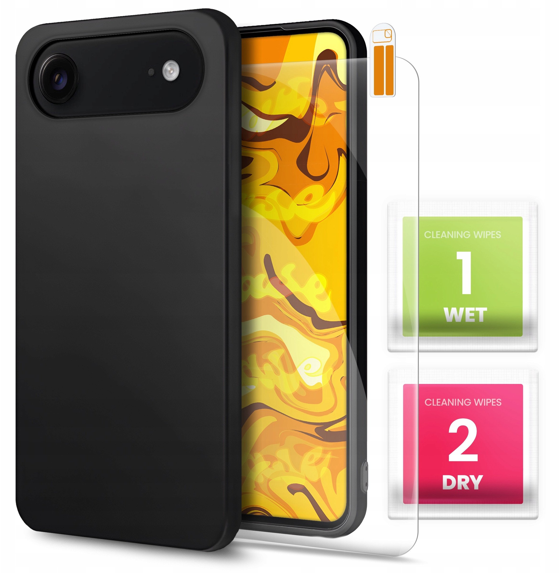 Etui do Apple iPhone 17 Air (Czarne, Matowe, Obudowa Slim, Silikon) SZKŁO