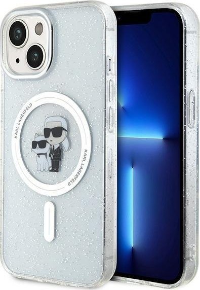 Karl Lagerfeld Karl Lagerfeld KLHMP15MHGKCNOT iPhone 15 Plus / 14 Plus 6.7" transparent hardcase Karl&Choupette Glitter MagSafe