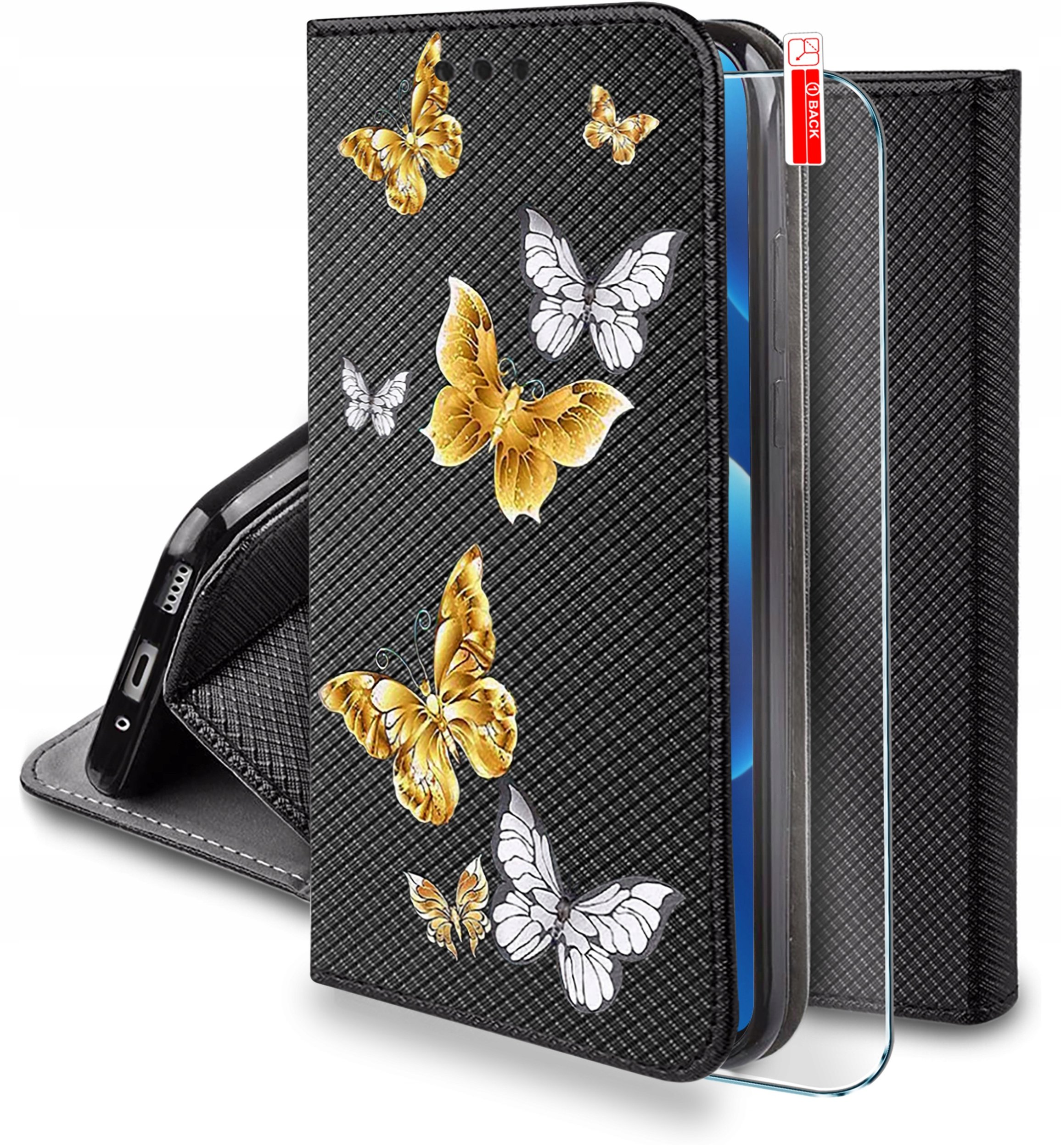 Etui do Xiaomi Redmi Note 14 4G MAGNET WZORY CASE PORTFEL + SZKŁO 9H