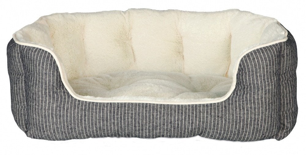 TRIXIE Davin, Bolster pet bed, Indoor, Dog, Grey, White, Rectangular, Monochromatic