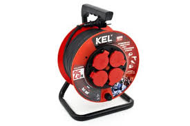 Plastrol Przedłużacz bębnowy warsztatowy Professional Line 4x2p+Z 10A 2300W 25m czarny KEL