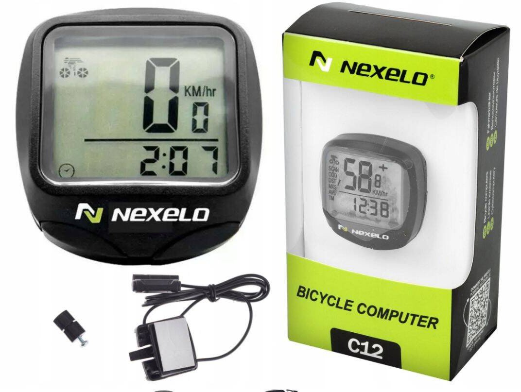 LICZNIK ROWEROWY NEXELO C12 12 FUNKCJI PRZEWODOWY