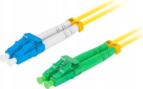 Lanberg Patchcord światłowodowy Lanberg SM LC/APC-LC/UPC DUPLEX 3.0MM LSZH G657A1 0.5m żółty