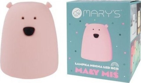 Lampka nocna LED RGB Miś mały różowy