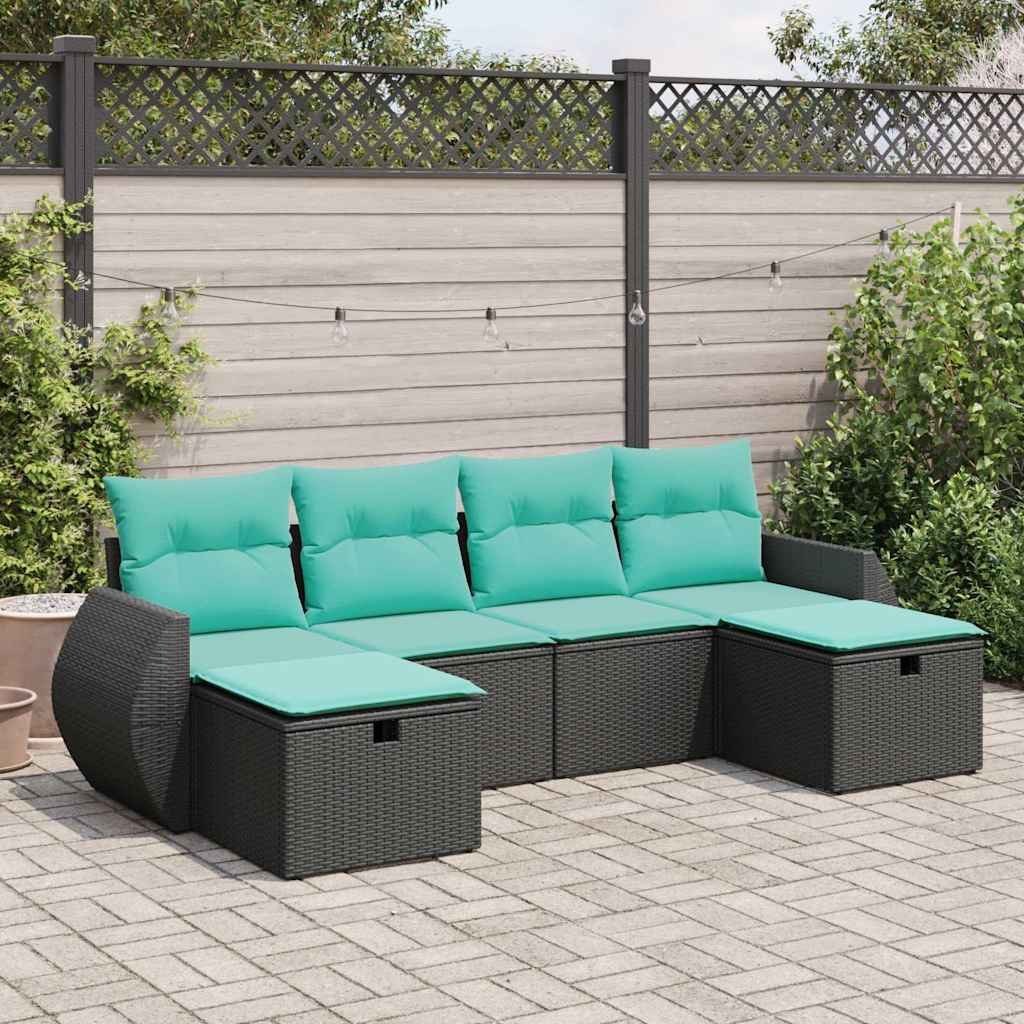 Garden Sofa Set Black, Blue