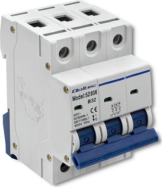 Qoltec Wyłšcznik napršdowy B32 | Bezpiecznik | AC | 32A | 3P