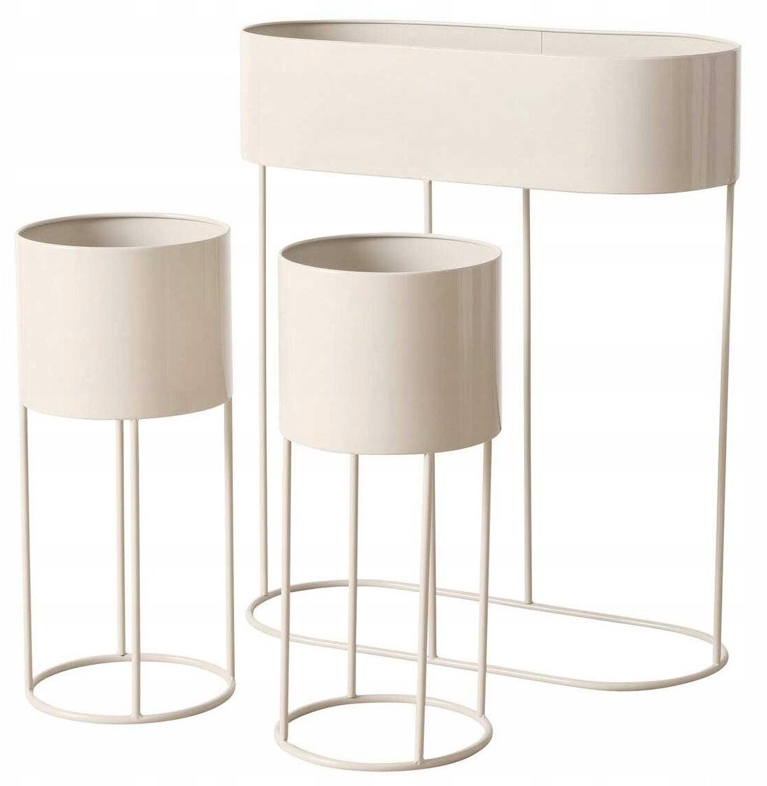 Metalowe stojaki na kwiaty AURELA, 3 sztuki