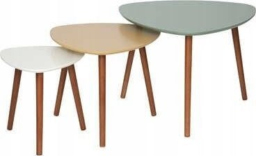 Atmosphera Zestaw stolików kawowych łezka MILEO, 3 sztuki