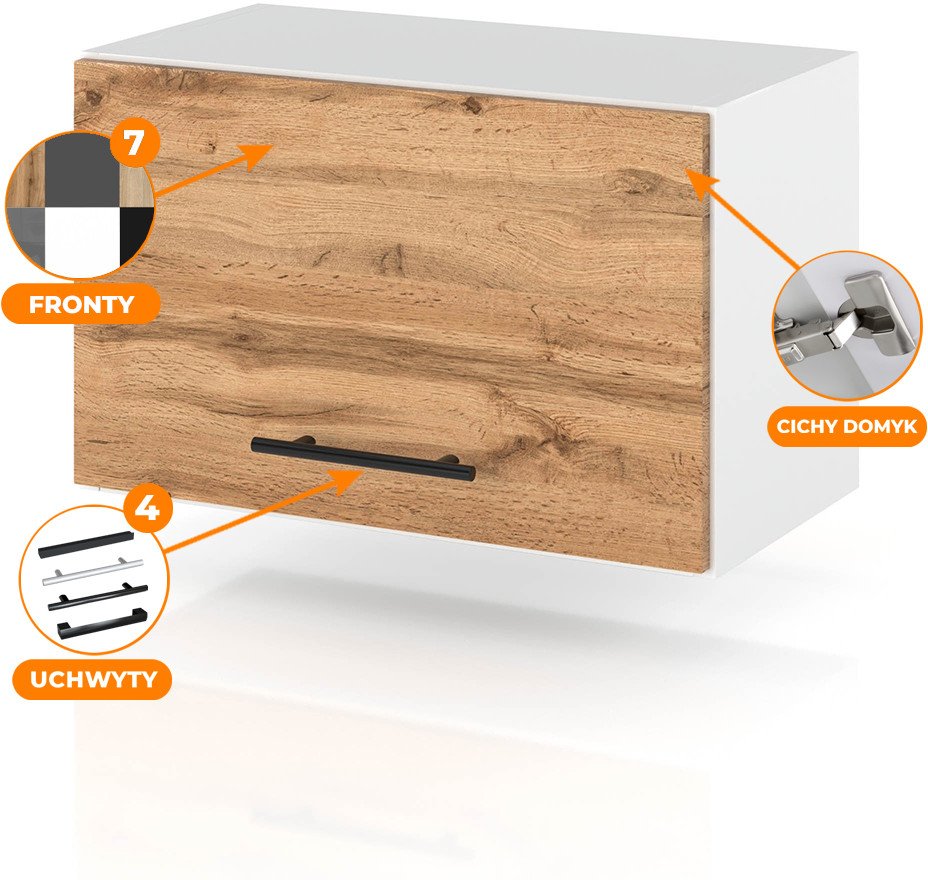 szafka kuchenna wisząca okapowa modulowa z uchwytami 60cm spremium wotan