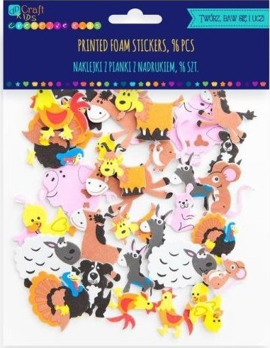 NAKLEJKI Z PIANKI Z NADRUKIEM - FARMA, 96 SZT