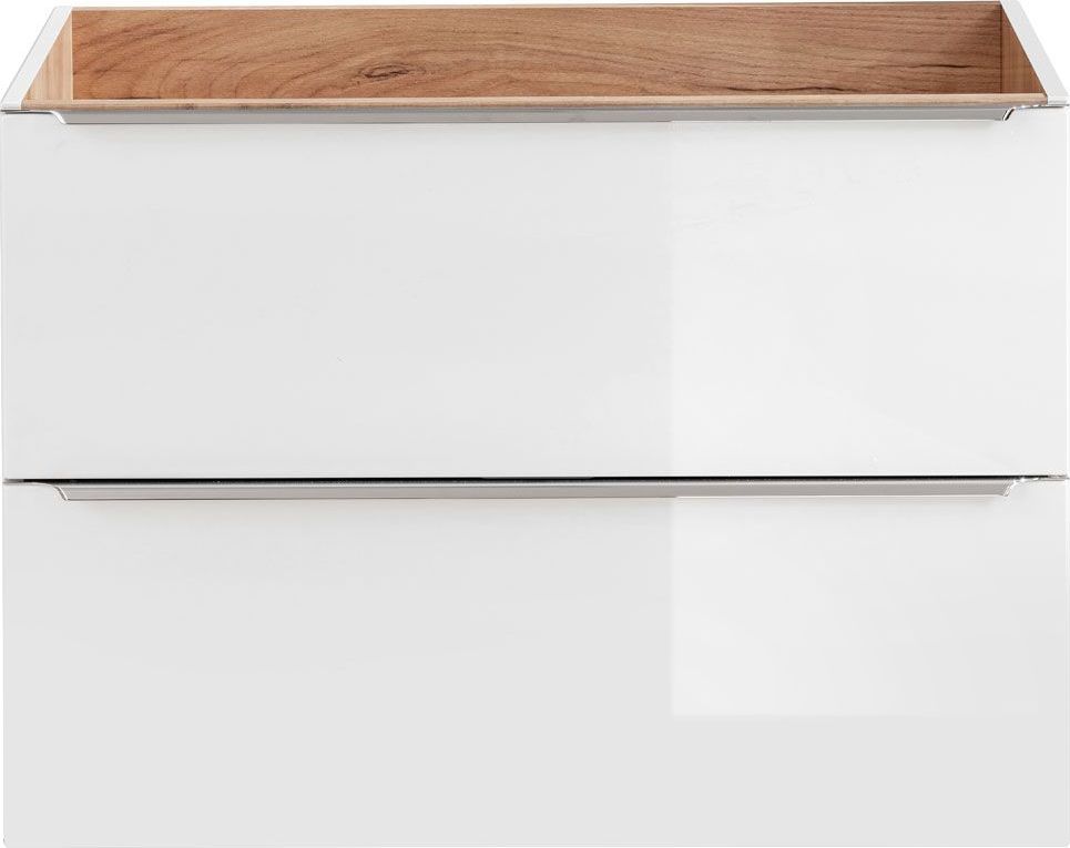 Elior Podwieszana szafka łazienkowa pod umywalkę - Malta 3X Biały połysk 80 cm