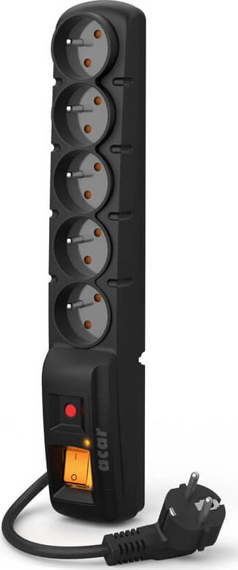Listwa zasilająca Acar F5 PRO przeciwprzepięciowa 5 gniazd 1.5 m czarna (W0092)