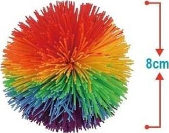 Tęczowa włochata piłka 8cm