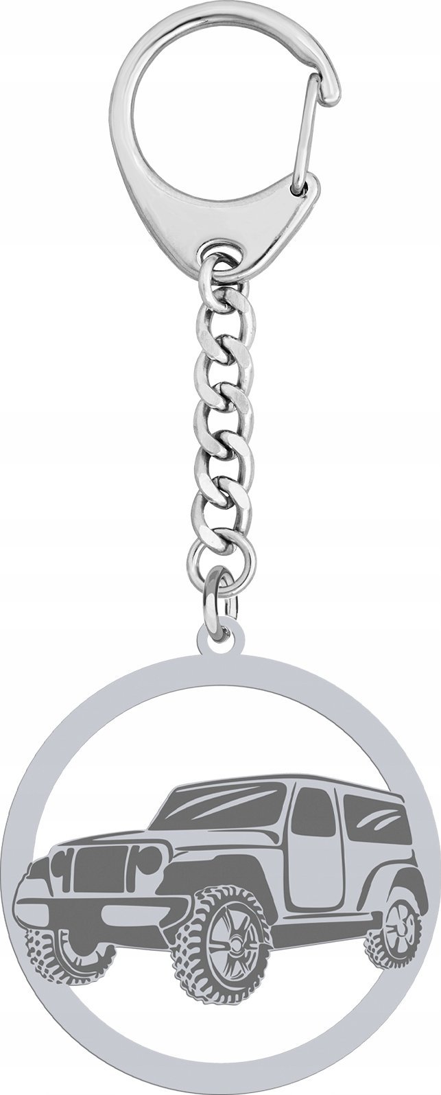 Radziszewska Jewellery Brelok do kluczy Jeep OFF-ROAD 4X4 SREBRO 925 Prezent GRAWER GRATIS
