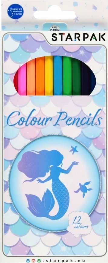 Starpak KREDKI OLO 12KOL MERMAID STK PUD 12/144