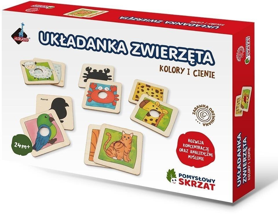 Układanka zwierzęta kolory i cienie