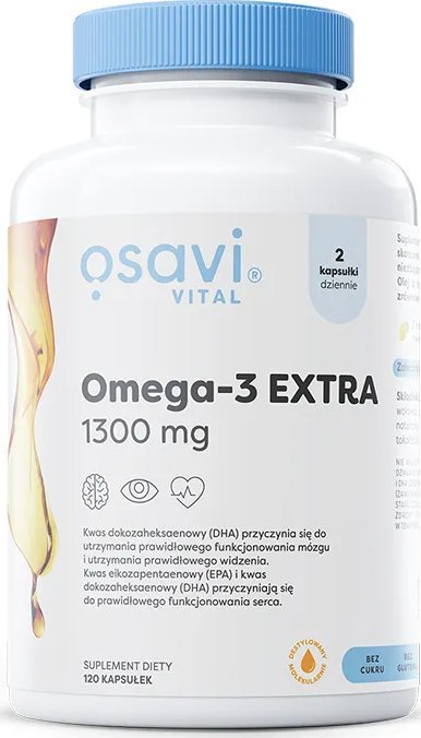 Osavi Osavi - Omega-3 Extra, 1300mg, Cytryna, 120 kapsułek miękkich