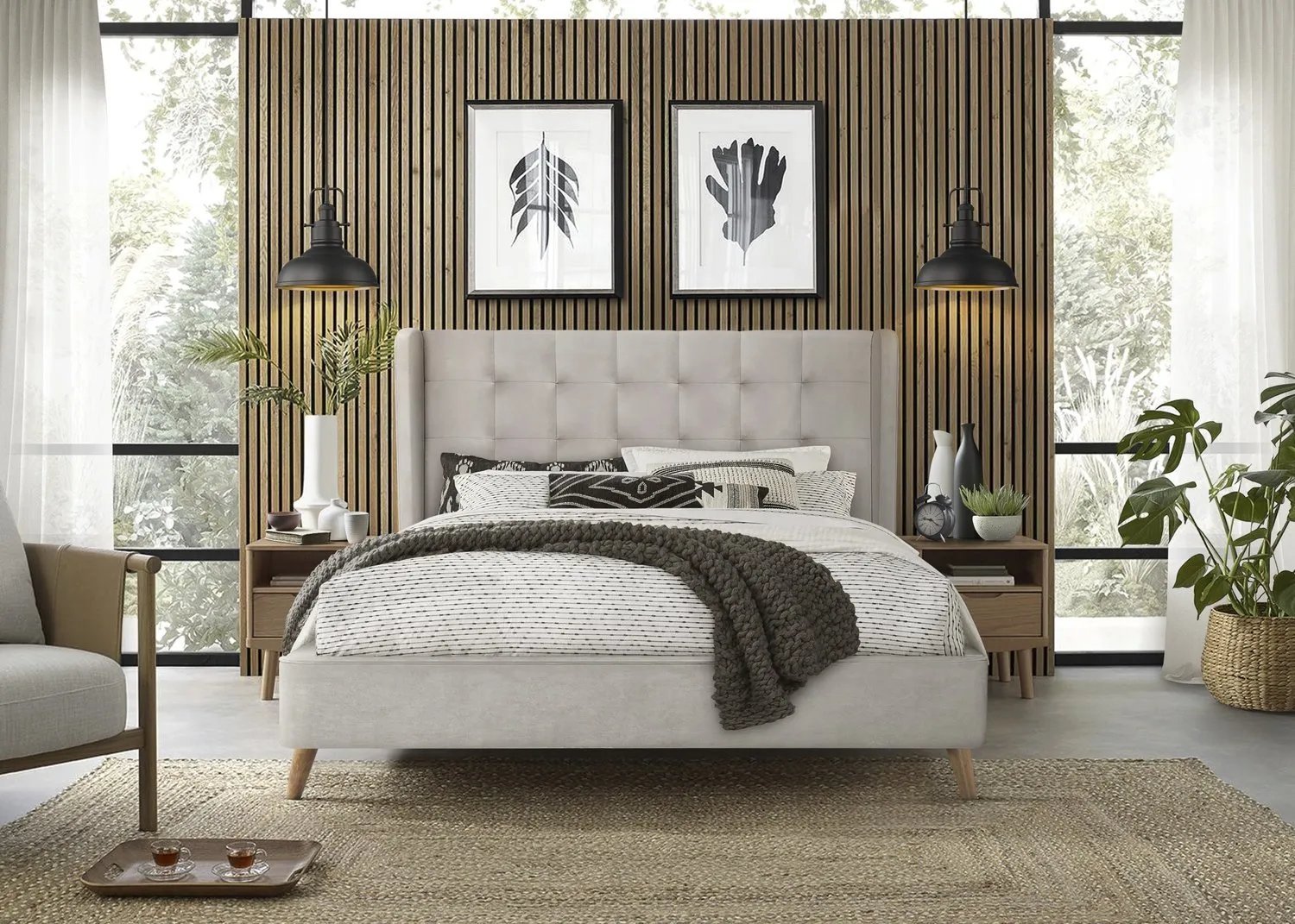 Halmar Łóżko tapicerowane ESTELLA 160x200 beżowe HALMAR