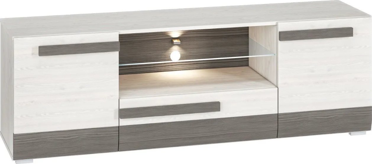 ML Meble Szafka RTV BIANKA 165 sosna śnieżna/szara ML MEBLE