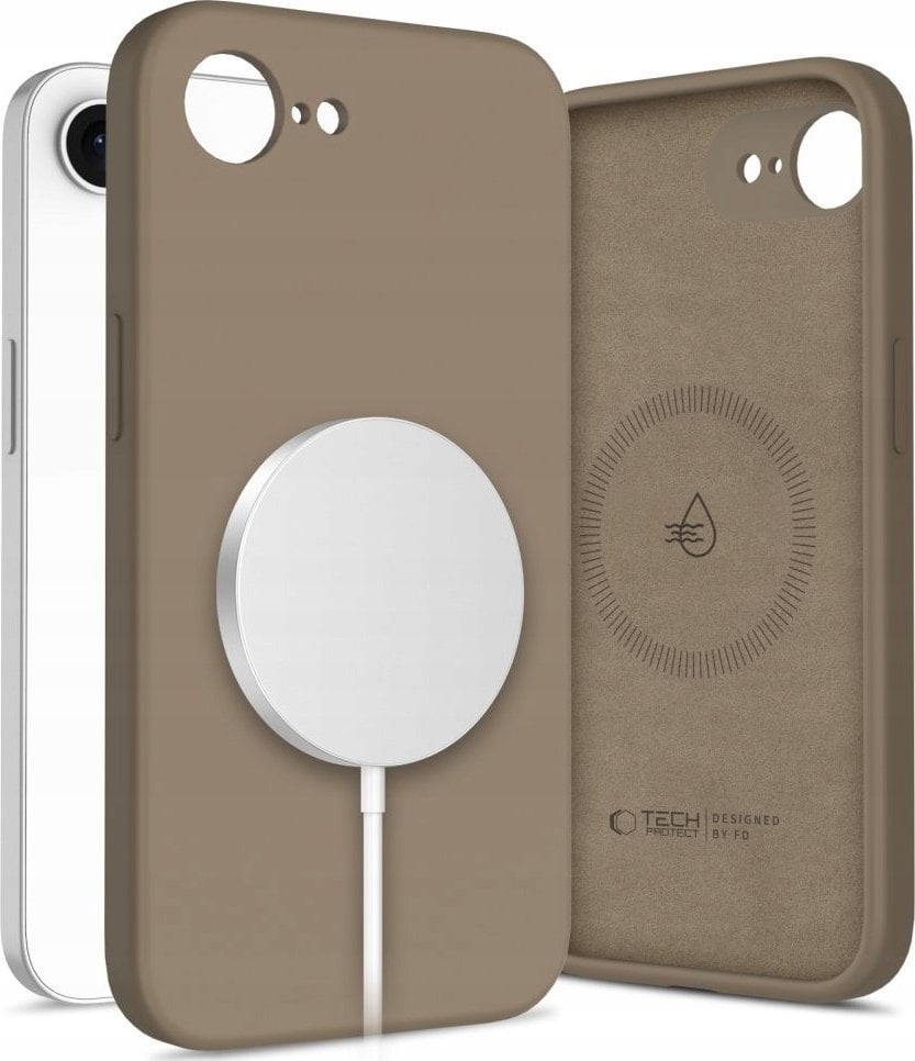 TECH-PROTECT LIQUID SILICONE MAGSAFE IPHONE 16E CHOCOLATE BROWN