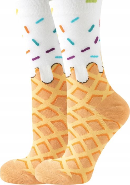 Kolorowe skarpetki skarpety damskie lody ice cream