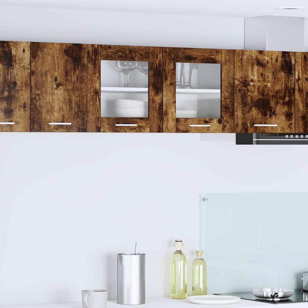 vidaXL Szafka wisząca z półką Riga Wędzony dąb i biały 80 x 31 x 40 cm