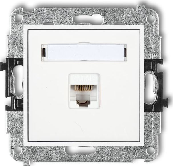 Karlik MINI Gniazdo komputerowe pojedyncze 1xRJ45 kat. 5e 8-stykowy biały MGK-1