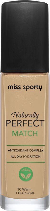 Miss Sporty Miss Sporty Naturally Perfect Match wegański podkład nawilżający 10 Warm 30ml
