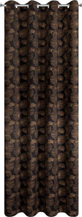 Eurofirany Zasłona na przelotkach zaciemniająca z nadrukiem MARI 140X250 czarna + złota