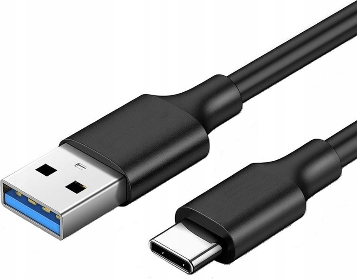 Kabel USB Pawonik USB-A - USB-C 1 m Czarny