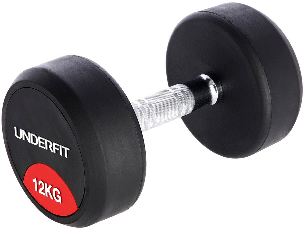 Hantla gumowana 12 kg UNDERFIT do ćwiczeń siłowych fitness