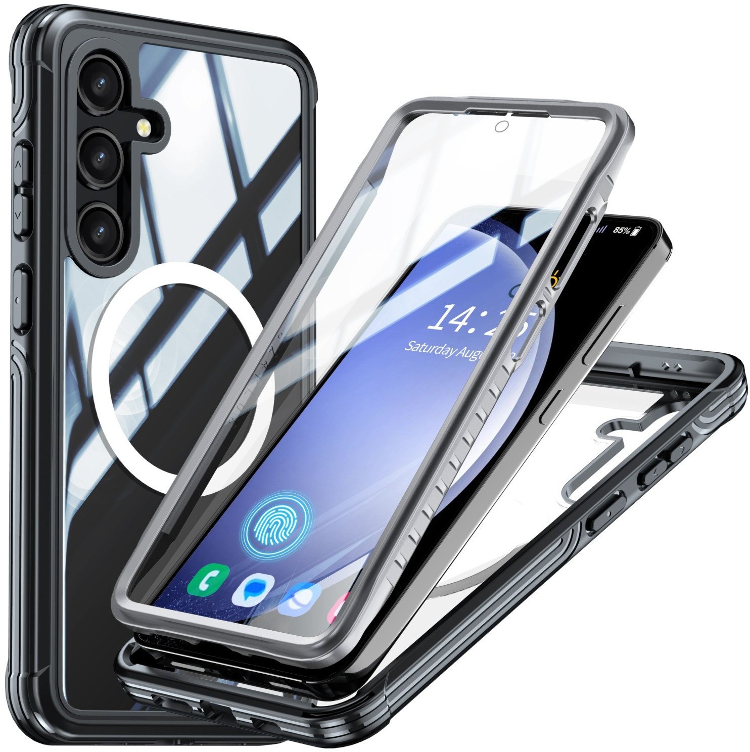 Etui pancerne Supero 360 MagSafe do Samsung Galaxy S24, czarne