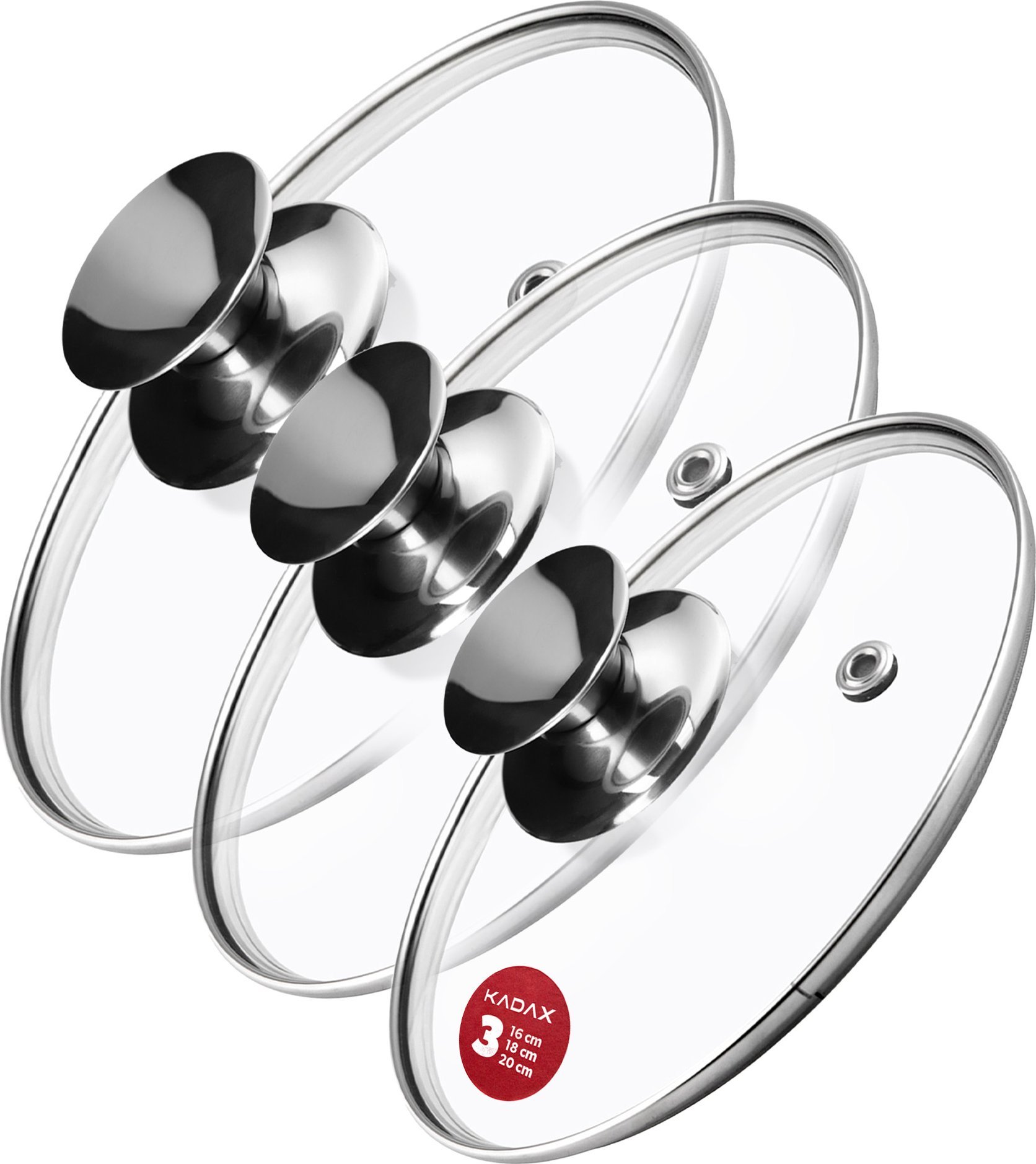 Kadax KADAX Pokrywka Szklana Pokrywa Zestaw 16/18/20cm