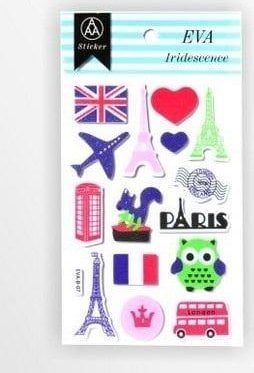 Stiker z elementami z pianki z lekkim brokatem