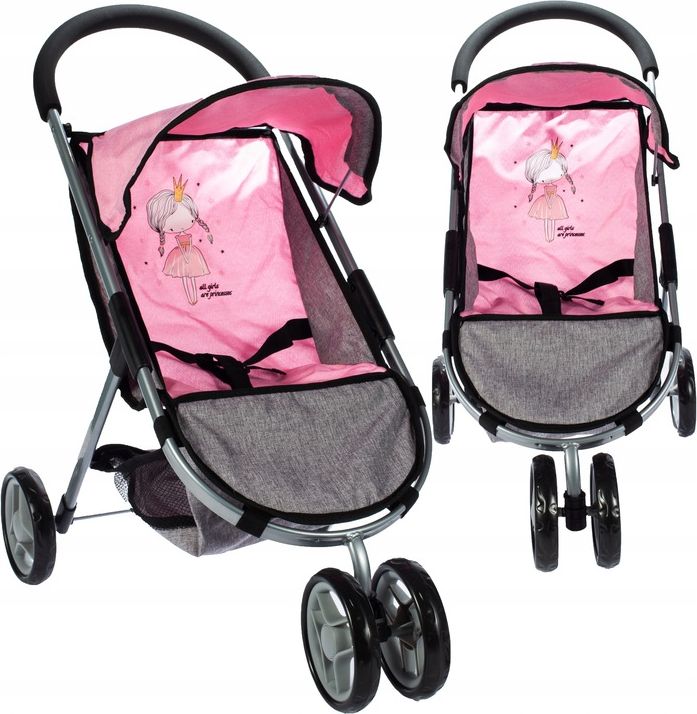MalPlay Wózek dla lalek spacerówka Księżniczka różowy