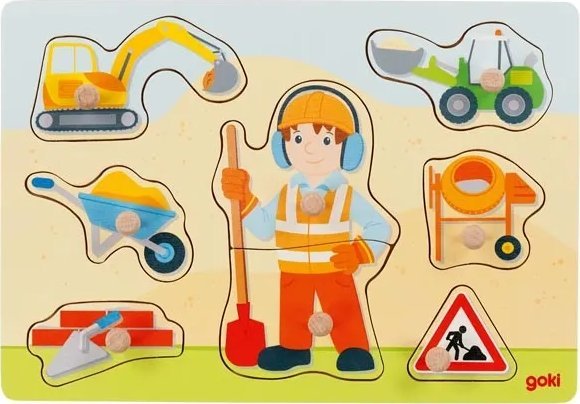Goki Drewniana układanka Plac budowy 57406 GOKI