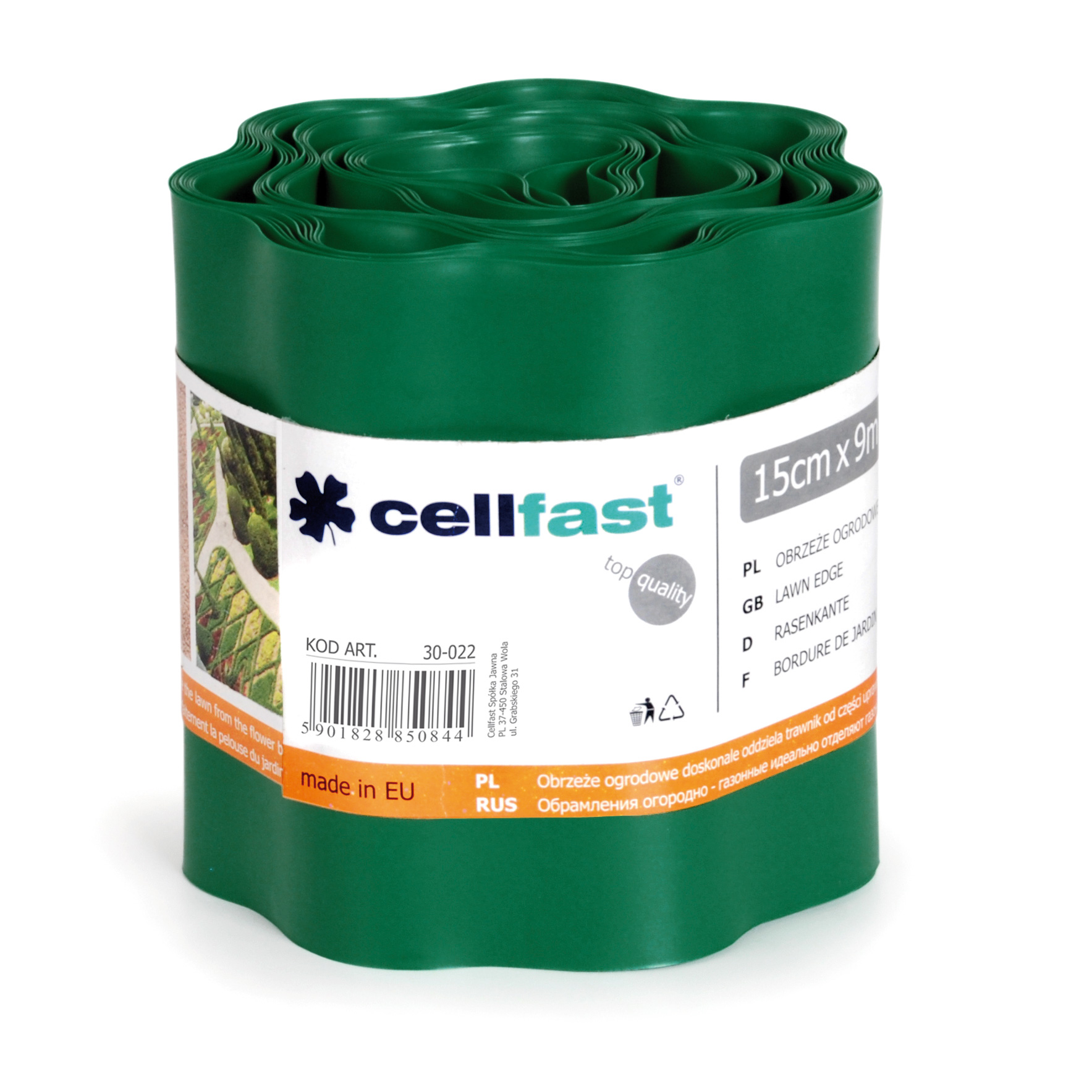 Cellfast Obrzeże ogrodowe ciemna zieleń 15cm x 9m (30-022)