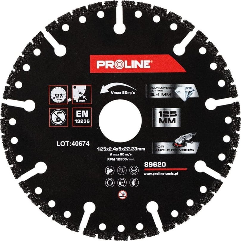 Tarcza diam.do cięcia,multi-materiał.,125*2.4* 22.23,proline