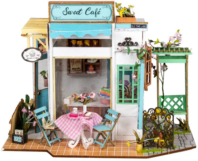 DIY MINIATUROWY DOMEK - KAWIARNIA | DIY | Puzzle 3D