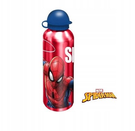 Butelka aluminiowa / bidon / korek niekapek / Spiderman / czerwona