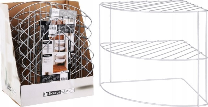 Storage Solutions Organizer narożny na blat kuchenny na talerze, metalowy, 23 x 23 x 21 cm
