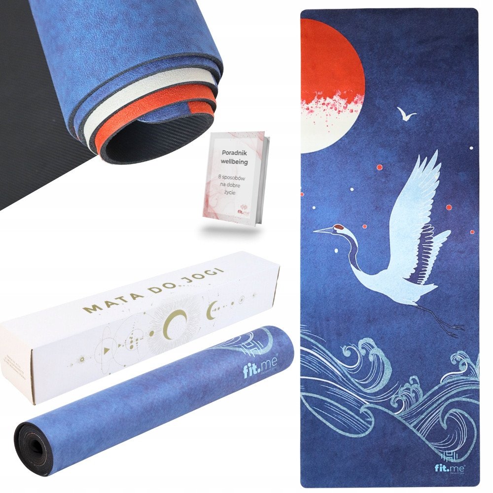 Premium Zamszowa Mata do Jogi 4mm Żuraw Fit.Me