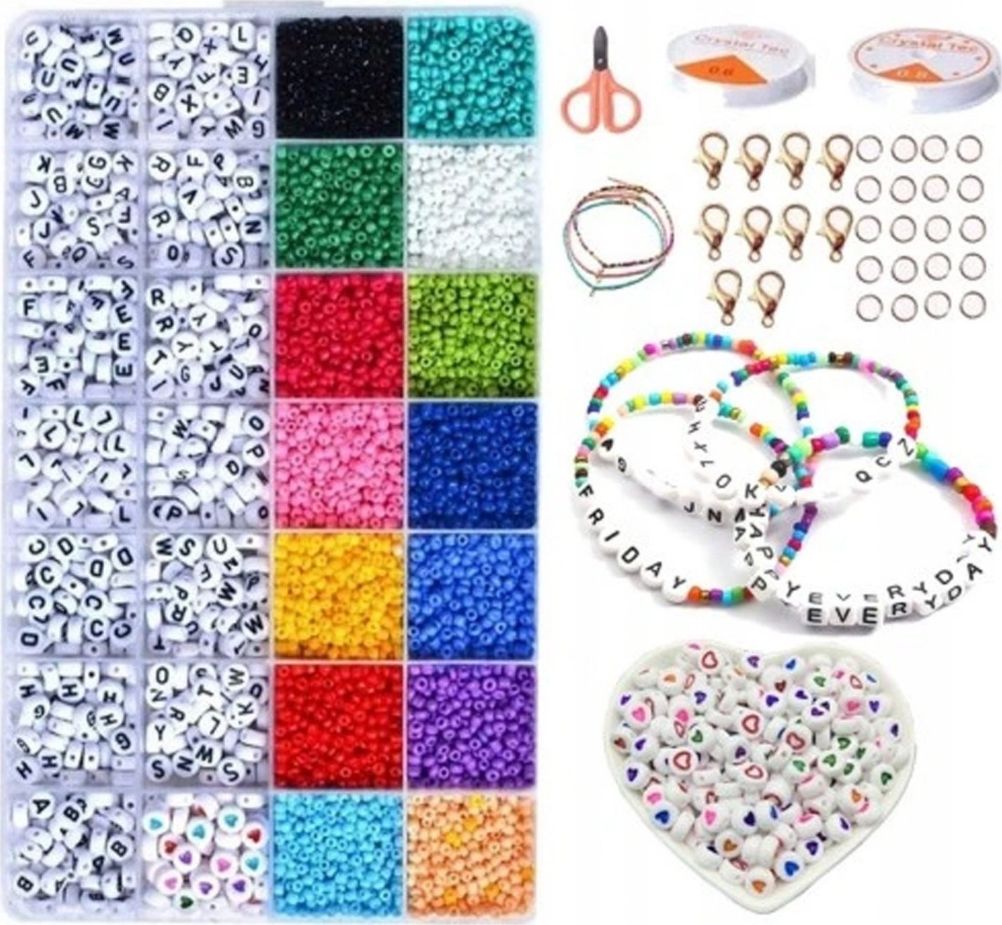 PrzydaSie Zestaw Koralików Do Robienia Biżuterii Bransoletek Naszyjników Diy
